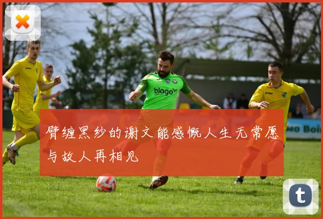 臂缠黑纱的谢文能感慨人生无常愿与故人再相见